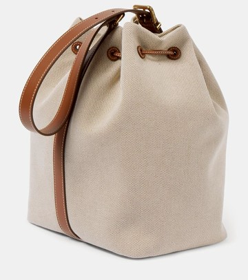 Miu Miu Logo leather-trimmed bucket bag