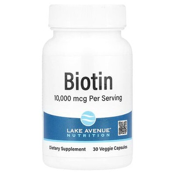 Lake Avenue Nutrition, 生物維生素，10,000 微克，30 粒素食膠囊