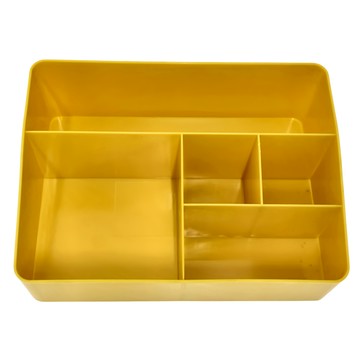 MIKA HOUSE 橘之屋 可堆疊多格收納盒-小 23.5x17.2x8.2cm  黃色  1個