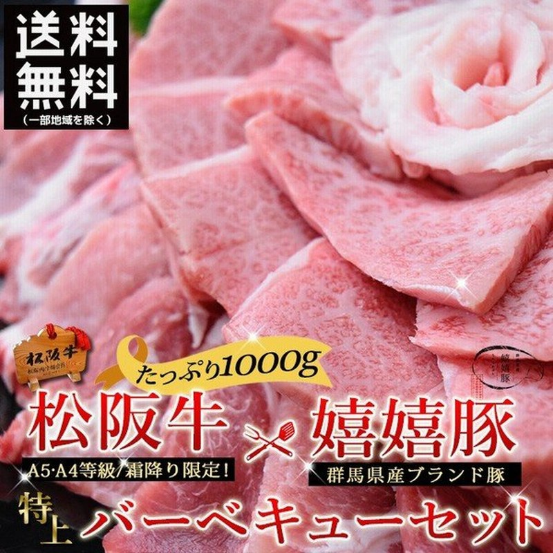 肉 ギフト メガ盛り バーベキュー 焼き肉 焼肉 松阪牛 A5a4 群馬県産ブランド 嬉嬉豚 特上セット 1000ｇ 通販 Lineポイント最大0 5 Get Lineショッピング
