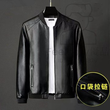 加絨防寒保暖皮夾克 冬季春秋薄款 爸爸裝 騎車通勤 商務休閒 防風 中老年 男裝外套夾克
