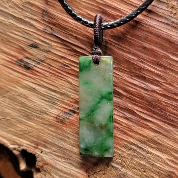 翡翠吊飾-「無事牌」 -天然翡翠緬甸玉A貨