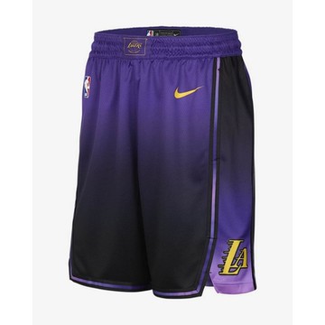 NIKE NBA 耐吉 湖人隊 運動短褲-紫黑色 LAL MNK DF SWGMN SHORT CE 24-FQ4410504