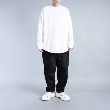 【AMERO】男裝 女裝 長袖素面T恤 下擺圓弧 寬鬆 落肩