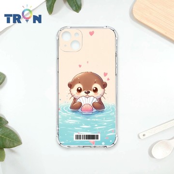TRON IPhone 14 PLUS 一隻可愛的水獺貝殼系列 四角防摔載具殼 軟殼 手機殼