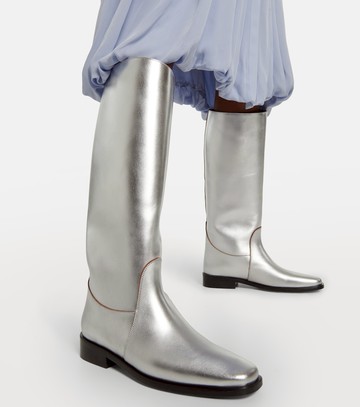 Khaite Wooster metallic leather riding boots
