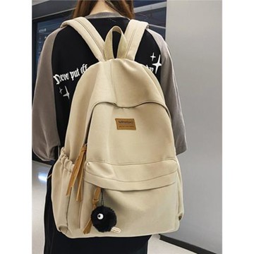 書包初中女生高顏值森系純色百搭小眾設計感高中大學生雙肩包背包