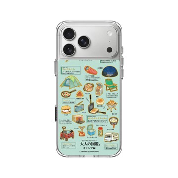 iPhone 17 Pro Max Clear Case（相機按鈕） 透明 - 大人の図鑑 - 露營編_圖鑑風