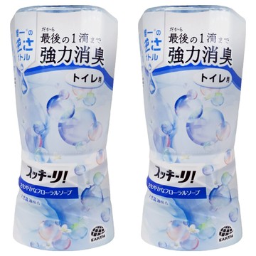 EARTH 地球製藥 廁所芳香除臭劑 強力消臭 倒立滴液設計  400ml  2瓶  花朵皂香