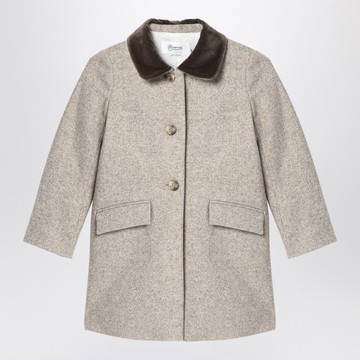 Single breasted wool blend coat