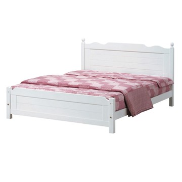 【文創集】米艾歐 法式白5尺雙人實木床台(不含床墊)-158x200x94cm免組