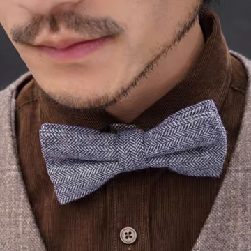 拉福，復古小V紋羊毛領結新郎結婚領結糾糾 (羊毛)