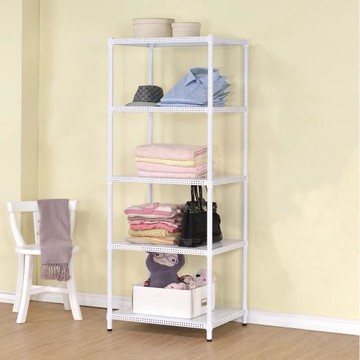 【莫菲思】金鋼-60*45*180五層鐵架/沖孔鐵架/置物架-烤漆白