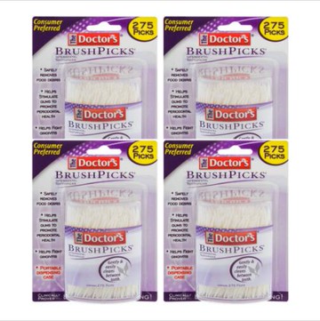 [5美國直購] The Doctor's 牙籤刷 牙間刷 275入 x4盒 牙縫刷 齒間刷 BrushPicks Toothpicks