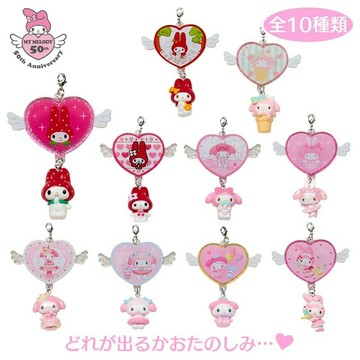 Sanrio 三麗鷗 美樂蒂50周年系列 盲抽經典愛心造型吊飾 復古風 美樂蒂 一中盒販售 830623A X10