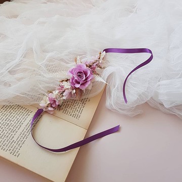 紫霞手腕花_永生花 婚禮 婚禮配件 伴娘 新娘 拍攝 外拍