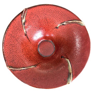 Minoya 美濃燒 紅釉子笠型皿 - 日本製  27 x 6cm  紅色  1個