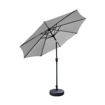 LOGIS~戶外9尺鐵手搖傘 遮陽傘 (無傘座) J-2709尺傘-灰色