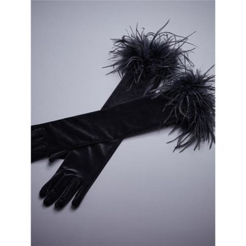 新款原創名媛高端派對宴會金絲絨長款手套舞臺時尚毛口復古袖套女