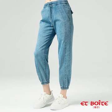 BLUE WAY箱子-冰爽中腰丹寧縮口男友褲