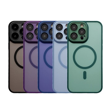 膜法師 【半透磨砂磁吸】鏡頭全包覆 蘋果 iPhone 14 Pro Max / i14 Pro Max 手機殼 防摔magsafe磁吸手機套