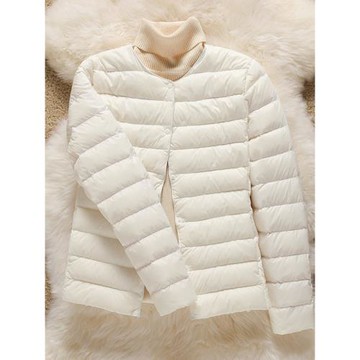 秋冬新款輕薄羽絨服女短款圓領內膽馬甲薄款內搭打底無領輕便外套