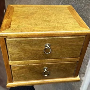 限時下殺 免運/可開票 金絲楠木小葉普洱茶盒茶餅收納盒珠寶盒復古桌面抽屜式雙層儲物盒