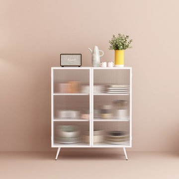 免運 可開票 快速出貨 北歐長虹玻璃餐邊櫃餐廳小戶型廚房茶水櫃碗櫃輕奢現代簡約儲物櫃