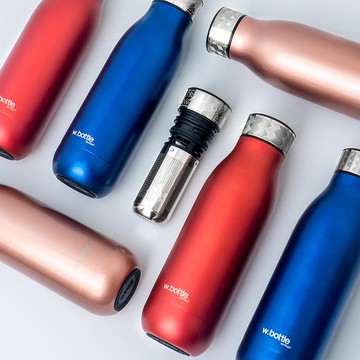 01LIV不銹鋼雙層保溫杯 500ml節日系列紅色 真空保溫瓶泡茶杯茶濾