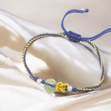 【願‧平安】冰種翡翠平安扣編織手鍊 | 天然緬甸A貨翡翠 | 送禮