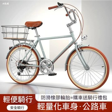 【⚡免運】新款自行車 22寸通勤腳踏車 成人大學生輕便淑女車 男女變速復古代步騎行山地單車 腳踏車 親子腳踏車 單車