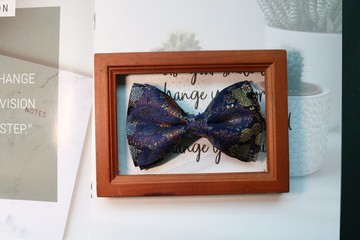 藏青色宮廷風領結復古風潮蝴蝶結花卉