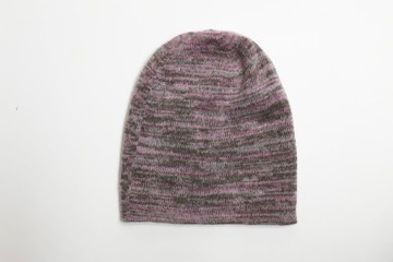 喀什米爾/極緻精品/灰粉雙面羊絨100%堆堆反折純羊絨帽子|極暖聖