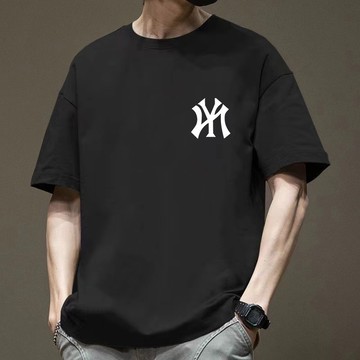 ⚡【M-6xl】100%纯棉 短袖t恤上衣夏季新款圓領男生衣服 短袖 t恤短袖大尺碼男裝時尚韓版百搭上衣男 休閒印花T恤