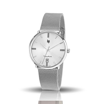 【lip】Dauphine時尚質感白面米蘭石英腕錶-質感銀/671420