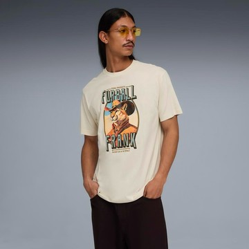 PUMA PUMA 短T 流行系列 米色 貓牛仔 圖樣 寬鬆 短袖 T恤 男 63443487