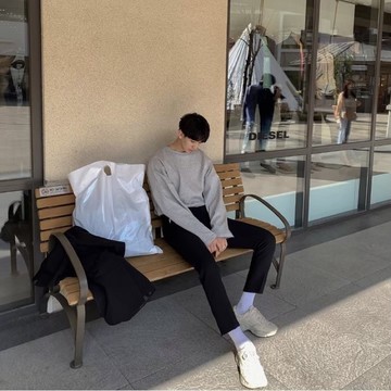 【PORY STORE】🇰🇷韓國 vibe 彈力 修身九分褲 長褲 男生長褲 九分褲 直筒褲 男生長褲