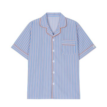 韓國 DOSSY NMIXX 吳海嫄 PICK 男女情侶睡衣 短袖短褲套裝 藍底彩色條紋 BLUEMULTICOLOR STRIPE