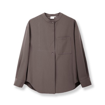 rather 復古寬版刺繡襯衫