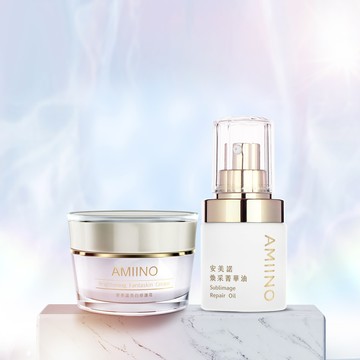 【安美諾美白修護霜1入+煥采菁華油1入】6折