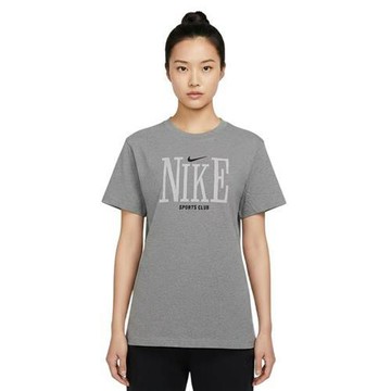 Nike 短袖上衣 女裝 純棉 印花 灰 IR7889-063