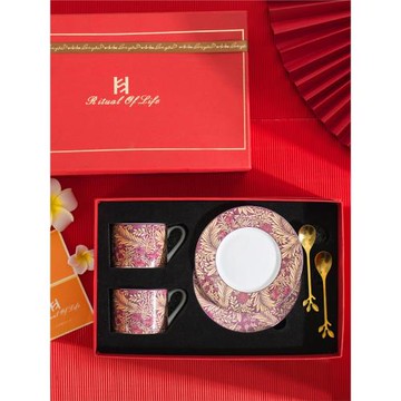 新婚高級感咖啡杯子高檔精致新婚喬遷520伴手禮物陶瓷馬克杯禮盒