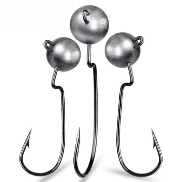 【TTFF】路亞鉛頭鉤3.5g 5g 7g 10g窄腹曲柄鉤5個一包鉛頭魚鉤軟餌JIG HOOK路亞鉤漁具批發