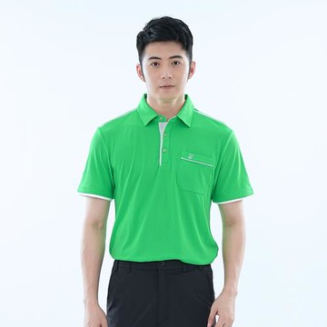 【遊遍天下】男款抗uv防曬吸濕排汗速乾機能短袖POLO衫(GS1033綠白  M-5L大尺碼)