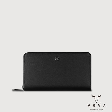 【VOVA 沃汎】台灣總代理 卡西安 8卡拉鍊長夾-黑色/VA134W015BK