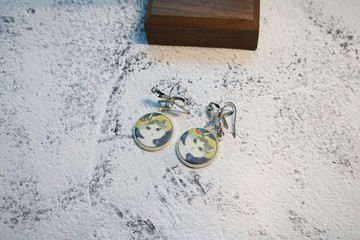 猫小姐趣味耳環耳飾小猫頭像聖誕交換禮物