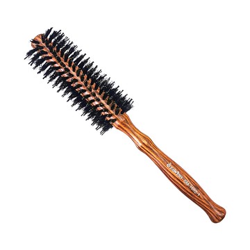 FAWEIO 髮葳鵝 鬃毛圓梳12排 中 直捲兩用造型梳  1支  棕色