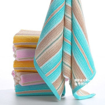 金號毛巾純棉家用洗臉巾成人男女柔軟吸水不掉毛全棉條紋純色面巾