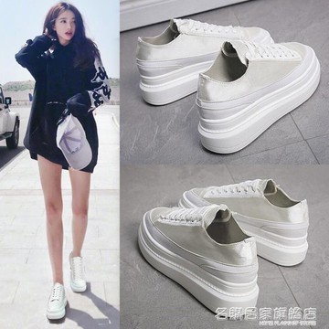 增高鞋小白鞋女百搭正韓學生厚底休閒內增高西班牙小眾鞋 聖誕節全館免運