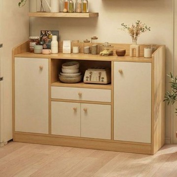 HANACO 家用餐邊櫃 四門一抽+120CM 儲物櫃 客廳靠墻一體茶水櫃 多功能收納櫃 置物櫃 落地儲物櫃 餐邊櫃